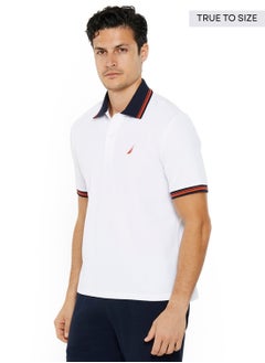 NAUTICA Men's Cotton and Polyester White Polo T-Shirt – Classic Essential for Casual Look  - Image 2