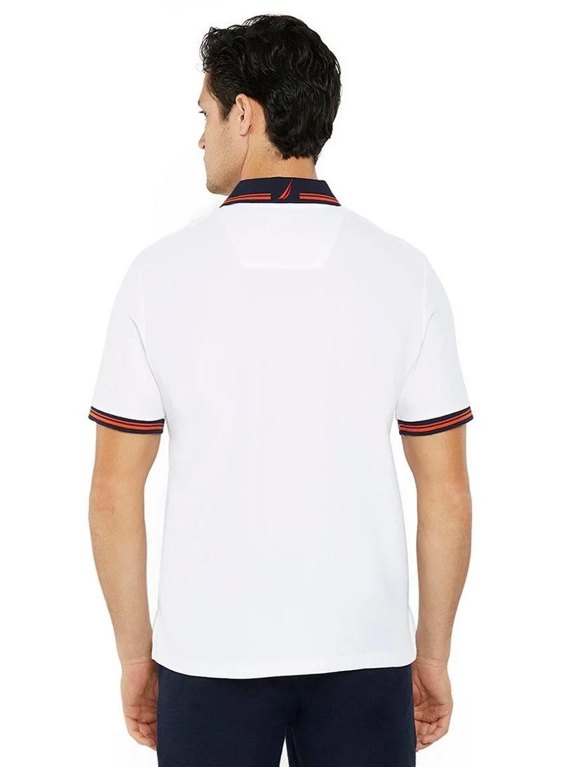 NAUTICA Men's Cotton and Polyester White Polo T-Shirt – Classic Essential for Casual Look
