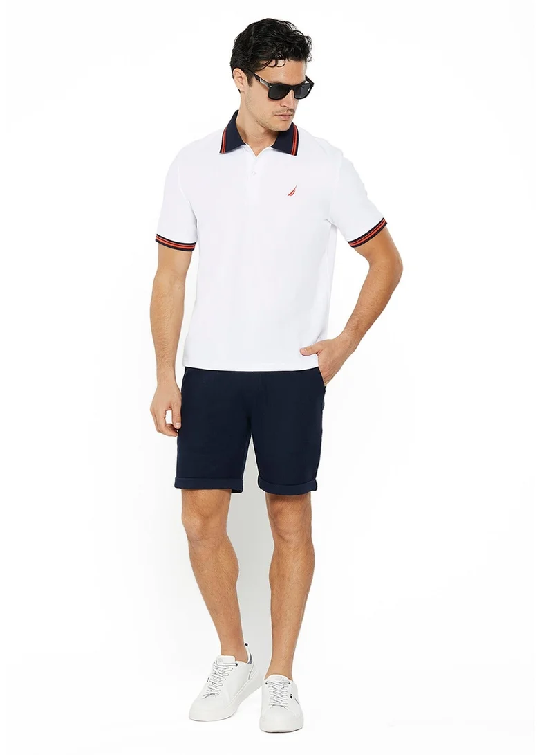 NAUTICA Men's Cotton and Polyester White Polo T-Shirt – Classic Essential for Casual Look