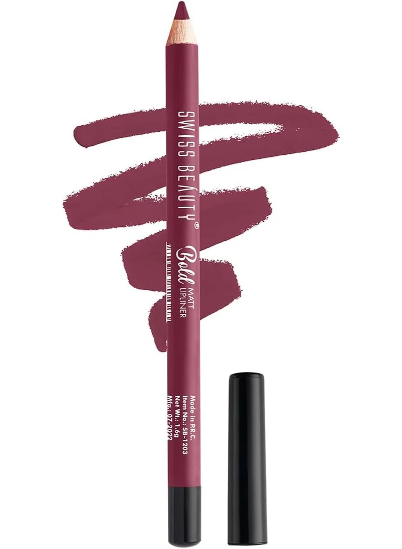 سويس بيوتي Swiss Beauty Bold Matt Lip Liner | Long-lasting |Matte Finish | Non-drying | Shade-11 Purple  1.6gm