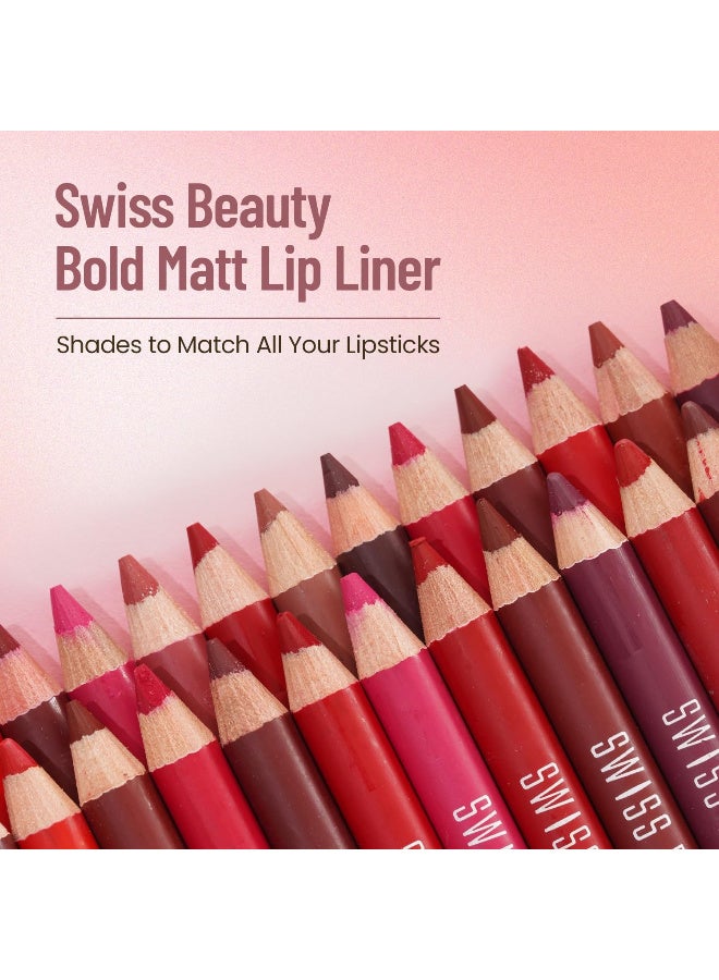 Swiss Beauty Bold Matt Lip Liner | Long-lasting |Matte Finish | Non-drying | Shade-11 Purple  1.6gm - Image 2