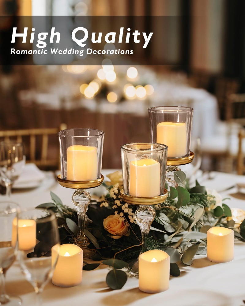Homemory 24Pack Flickering Flameless Votive Candles,200+Hour Electric Fake Candles,Battery Operated LED Tealight for Wedding,Outdoor,Table,Halloween,Christmas Decor(Warm White,Battery Included) - Image 5