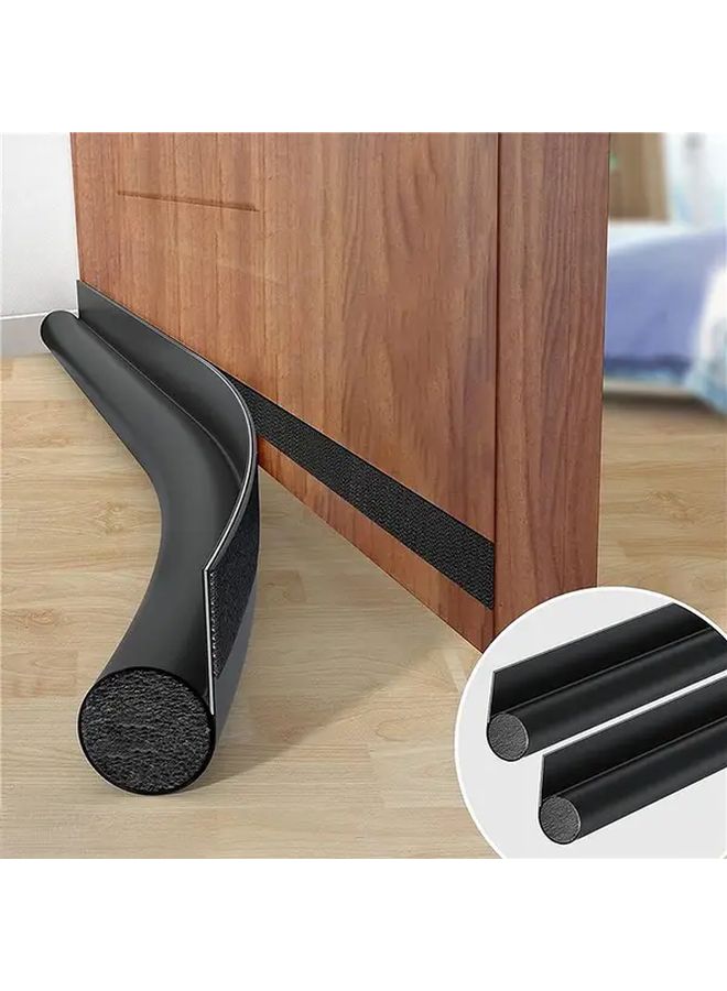 Door Bottom Draft Stopper Weather Stripping Black Under Door Draft Blocker Insulator Acoustic Foam - Image 1