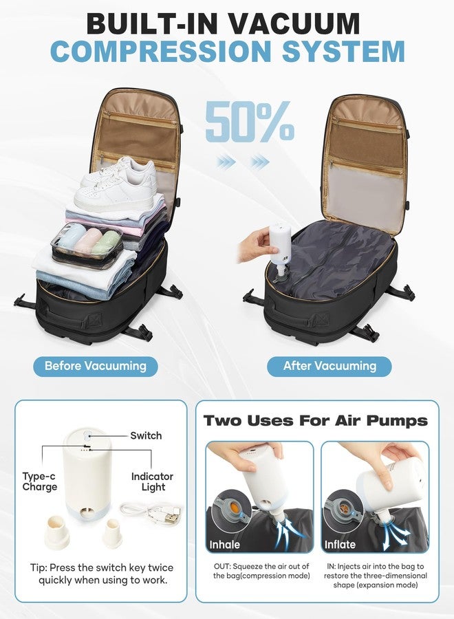 coofay Vacuum Backpack Travel with Pump Vacpack Backpack with Vacuum Seal Backpacks Traveling Backpacks Vacuum Compression Air Travel Bag Carry on Luggage - Image 2