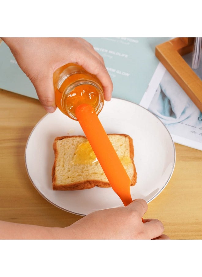 SUMERSHA 6pcs Silicone Spatulas Heat Resistant Jar Spatulas Cake Cream Butter Spatulas with Long Handle Non-Stick Kitchen Baking Cooking Resin Craft Stirring Mixing Scraper Tool (6 Colors)  - Image 5