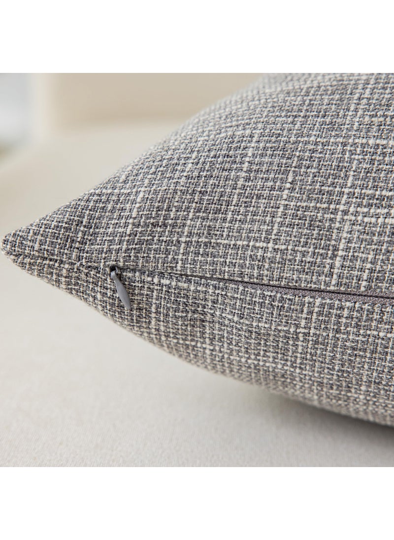 K KEVIN TEXTILE Kevin Textile Set of 2 Lumbar Throw Cover Handmade Faux Linen Cushion Case Soft Pillowcase for Chair/Couch  12 ""x20 ""  Grey  - Image 2