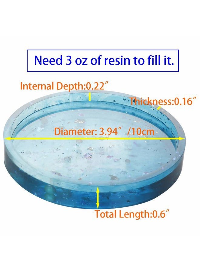 VTurboWay 4 Pack Big DIY Round Coaster Silicone Mold, Diameter 3.94"/10cm, Molds for Casting with Resin, Cement - Image 4