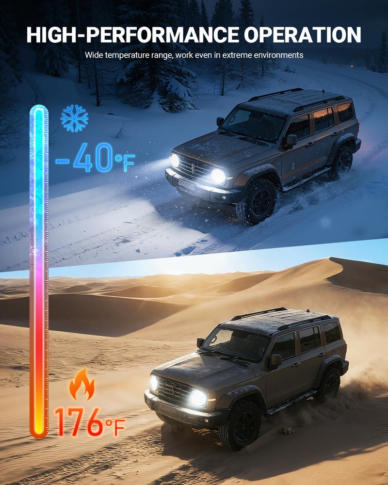 SEALIGHT 9005/HB3 H11/H8/H9 Fog Lamps or DRL 150,000LM 9Ã—Brightness High Power for ATVs & Powersports, 2026 Version, S7S Series Wireless 9005 H11 Fog Lamps Water Proof 10 Years Lifespan- Pack of 4 - Image 3