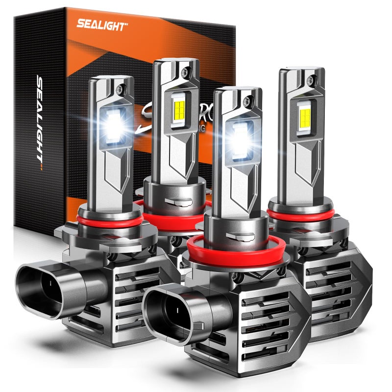 SEALIGHT 9005/HB3 H11/H8/H9 Fog Lamps or DRL 150,000LM 9Ã—Brightness High Power for ATVs & Powersports, 2026 Version, S7S Series Wireless 9005 H11 Fog Lamps Water Proof 10 Years Lifespan- Pack of 4 - Image 1