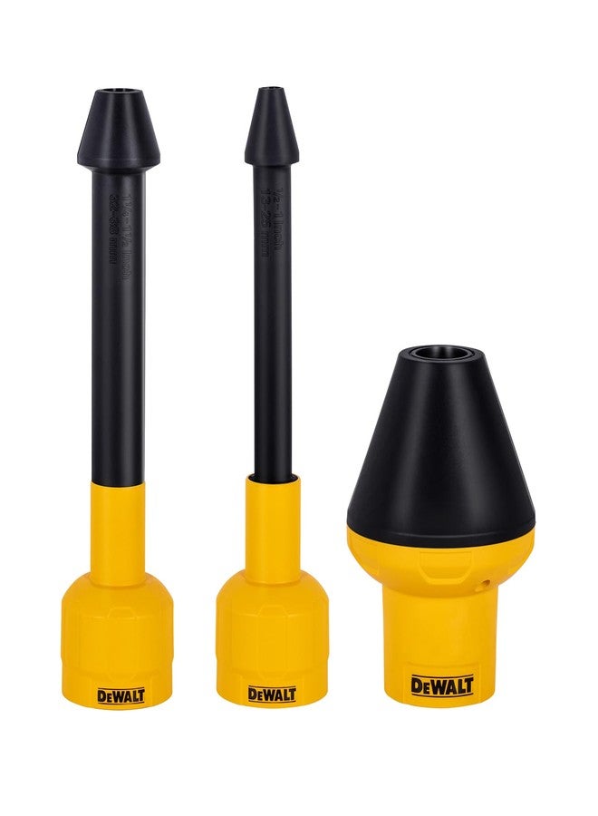 DEWALT Shop Vac Conduit Line Puller Attachment Kit, Wet Dry Vacuum Accessory Attachments for Small Conduit Boxes and Tight Areas, 3 Pack, Length 10" & 10" & 5.6", DXVA00-0301 - Image 1