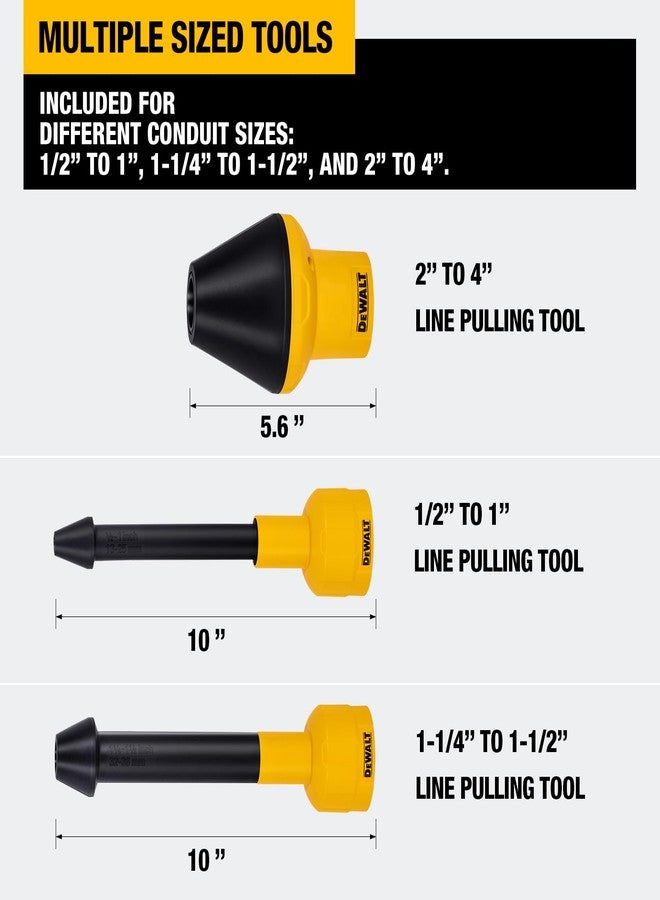 DEWALT Shop Vac Conduit Line Puller Attachment Kit, Wet Dry Vacuum Accessory Attachments for Small Conduit Boxes and Tight Areas, 3 Pack, Length 10" & 10" & 5.6", DXVA00-0301 - Image 2