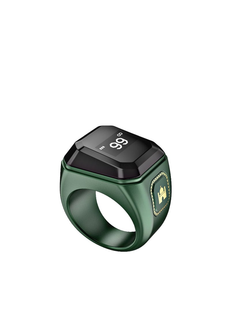 BSTWSH High-quality smart men's rosary ring, prayer time alarm, Quranic verse alarm - Image 1