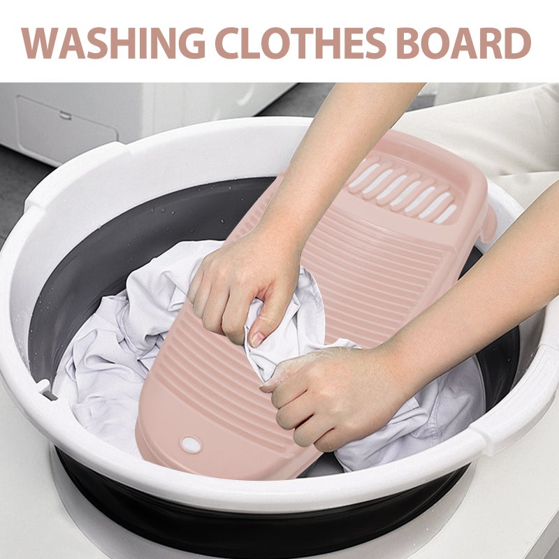 Hanging Hole Washboard Soap Compartment Washing Clothes Board for Home - Image 2