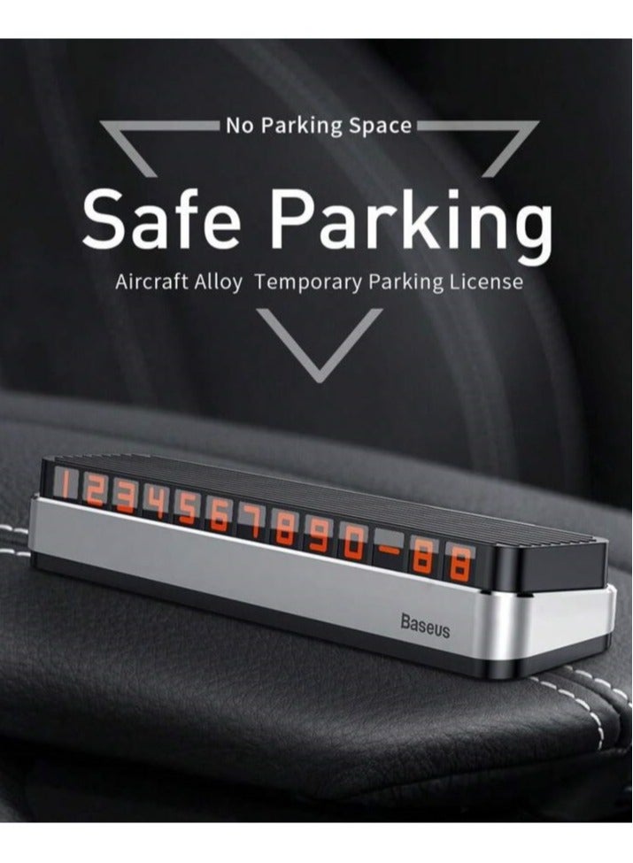 Baseus Temporary Car Park Phone Number Plate, Heat-Resistant, Openable and Closed, with 2 Sticker Strips, Full Numbers From 0 to 9 - Image 4