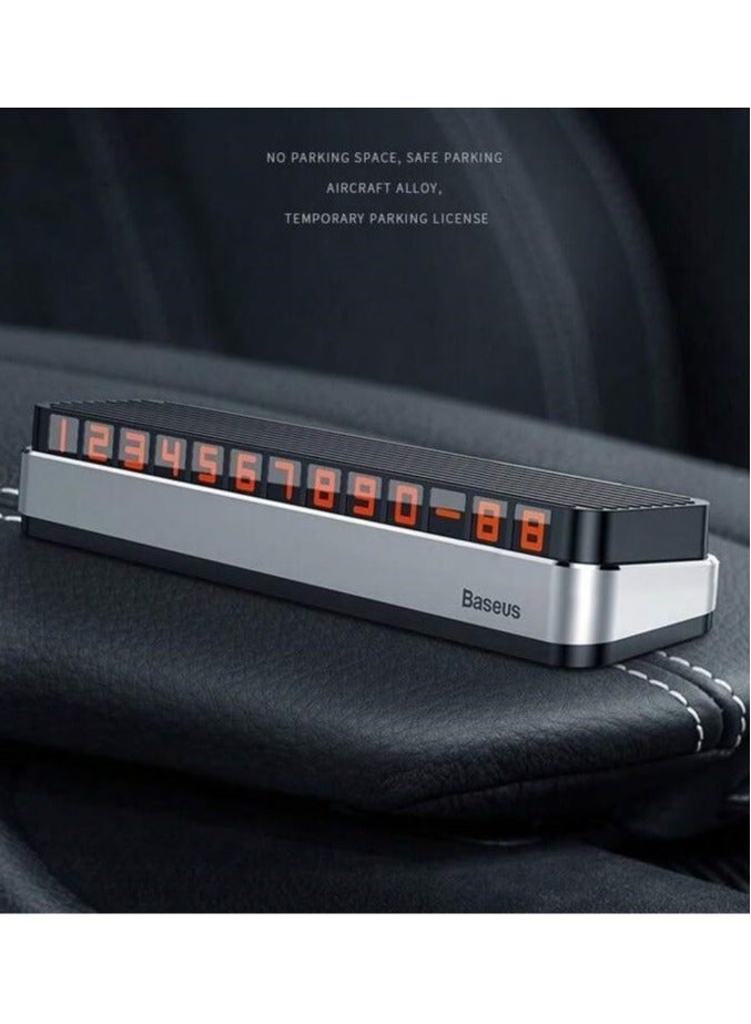 Baseus Temporary Car Park Phone Number Plate, Heat-Resistant, Openable and Closed, with 2 Sticker Strips, Full Numbers From 0 to 9 - Image 1