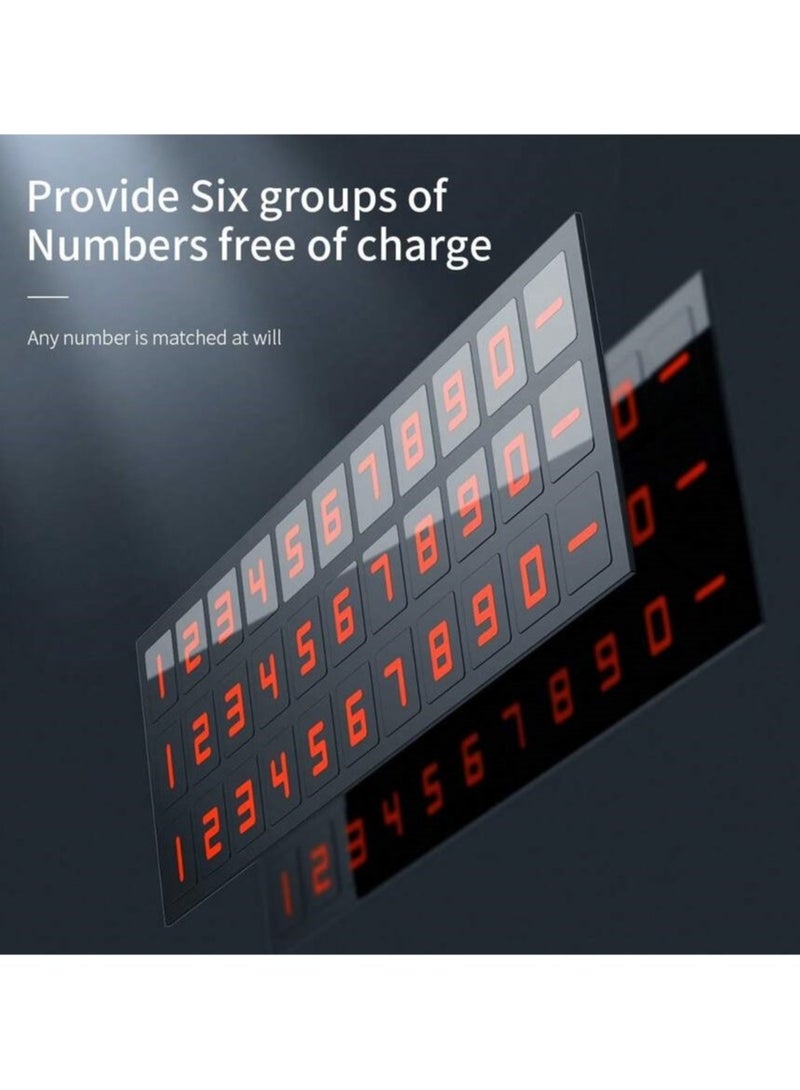 Baseus Temporary Car Park Phone Number Plate, Heat-Resistant, Openable and Closed, with 2 Sticker Strips, Full Numbers From 0 to 9 - Image 2