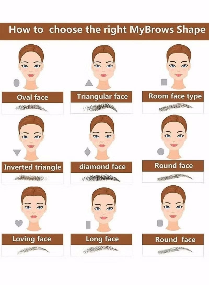 Eyebrow Tattoo Stickers Waterproof Transfers Stickers Peel Off 6D Sticker Nature False Eyebrows Hair-Like Long Lasting for Woman Makeup Tool 20 Pairs Black - Image 3