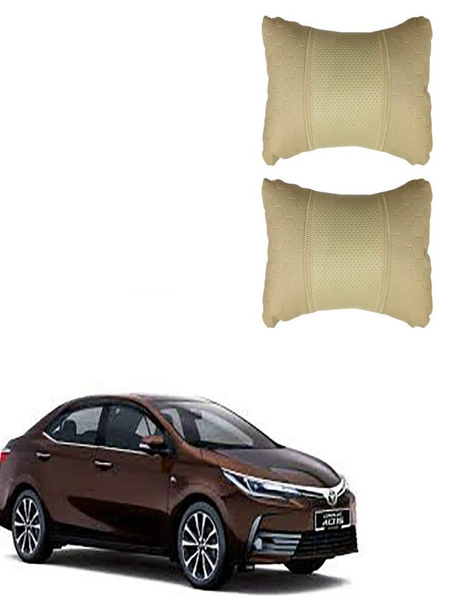 AdroitZ Beige Car Cushion in Football Design Material Leatherette_343 - Image 1