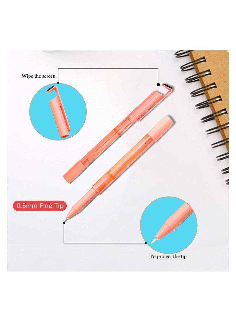 KASTWAVE Multifunction Gel Ink Pen 12pcs 4-in-1 Cool Tech Tool Pens Journal Planner Pens lovely Fun Pens 0.5mm Fine Point for Writing Journaling Taking Notes School Office Home Macaron Spray Pen  - Image 5