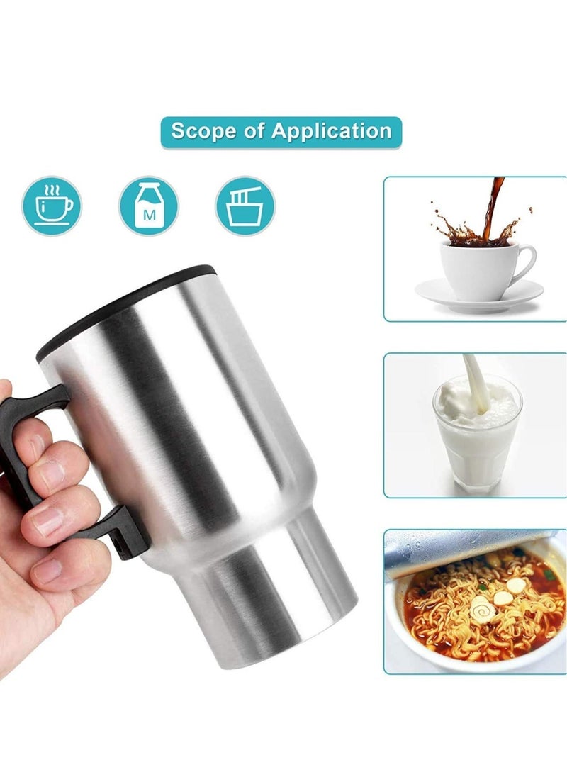 ELTRAZONE Steel Travel Outdoor Electric Mug 12 V Car Charging Electric Kettle Travel Coffee Mug Cup Heated Thermos 450 Ml - Image 1