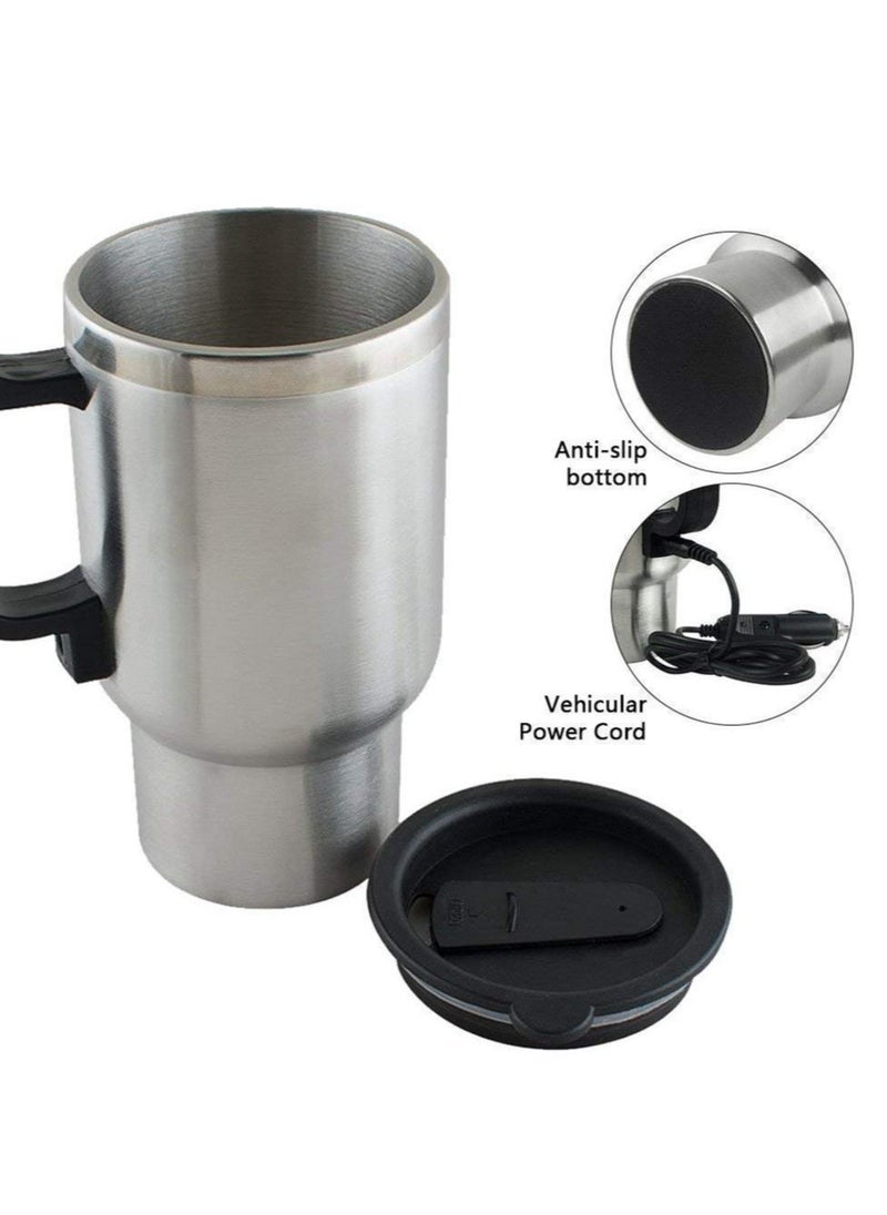 ELTRAZONE Steel Travel Outdoor Electric Mug 12 V Car Charging Electric Kettle Travel Coffee Mug Cup Heated Thermos 450 Ml - Image 3