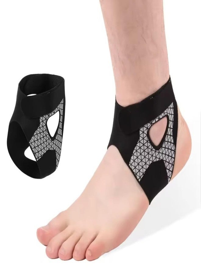 SHOPVILLA Ultra Thin Ankle Support Socks, Adjustable Double-Sided Knee & Foot Wrap, Breathable Mesh with Ergonomic Design for Fitness, Running, Cycling, Tennis Support & Comfort, Leg Ankle Brace (Black) (1) - Image 1