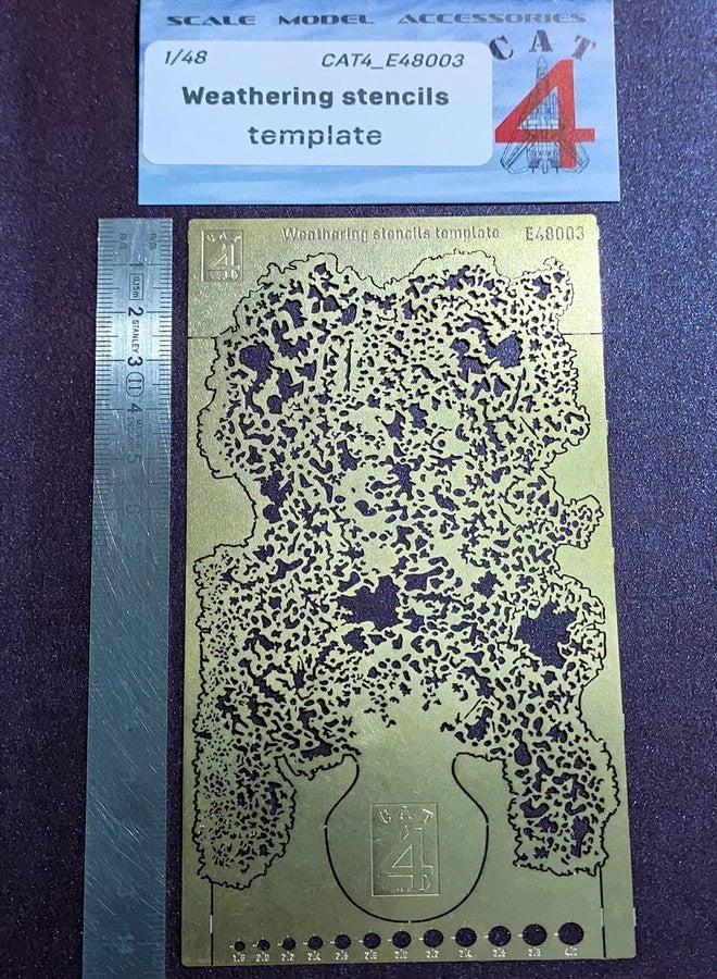 C4 CAT4 E48003 - 1/48 - Weathering Stencils Template. Photo Etched - Image 1