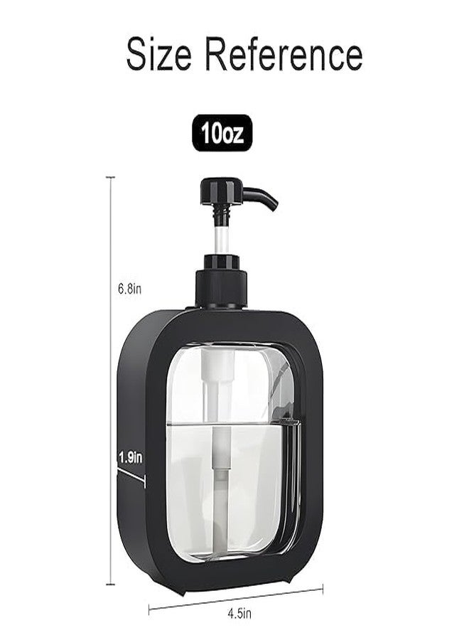 Pathavi Liquid Soap Dispenser for Bathroom & Kitchen - Black - Stylish & Sleek Refillable Pump Bottle for Hand Wash, Shampoo & Lotion, Transparent Design, Space Saving, Easy Installation (Pack of 2) - Image 2