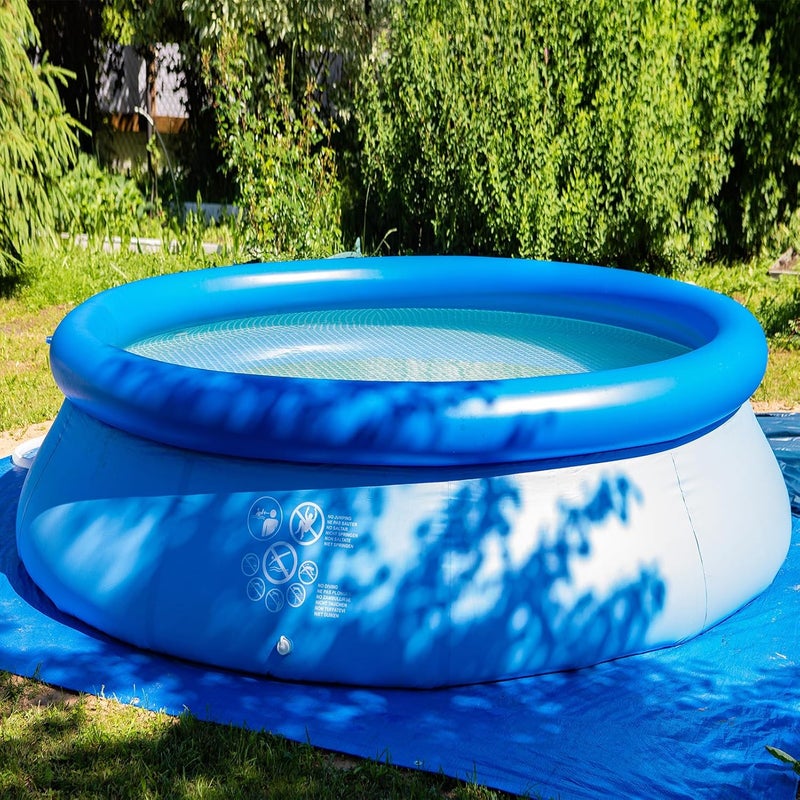 UJG 18 x 18 Ft Swimming Pool Ground Cloth Square Swimming Pool Liner Pad for Above Ground Swimming Pools Heavy Duty Pool Ground Mat Protector Pad Prevents Punctures Pool Tarp, Blue - Image 5