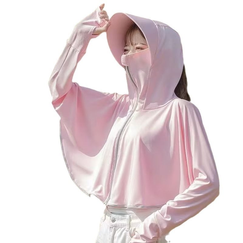 Summer 2023 Breathable Sunscreen Coat for Women White  - Image 3