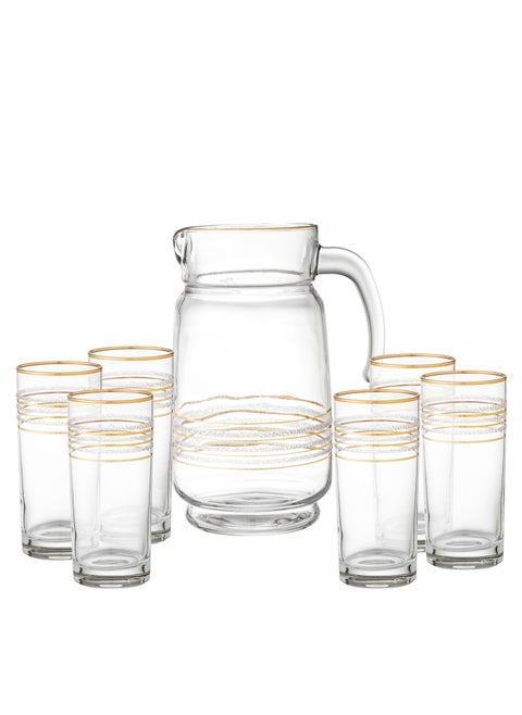 A Glass Set Consisting Of 6 Cups Of 300 Ml For Juice And Water