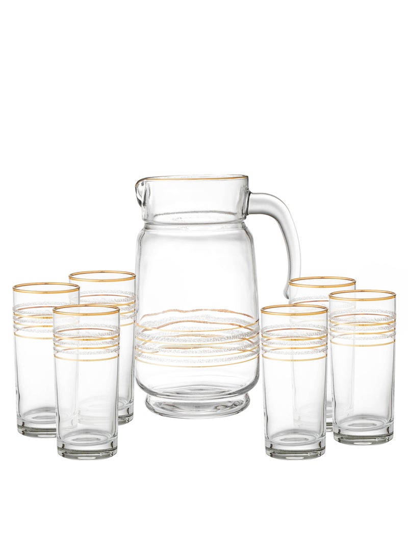 Green Apple - A Glass Set Consisting Of 6 Cups Of 300 Ml For Juice And Water - Image 1