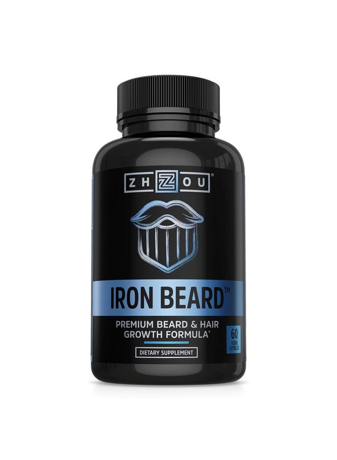 Zhou Iron Beard | Growth Vitamin Supplement for Men | 30 Servings, 60 Capsules - Image 1