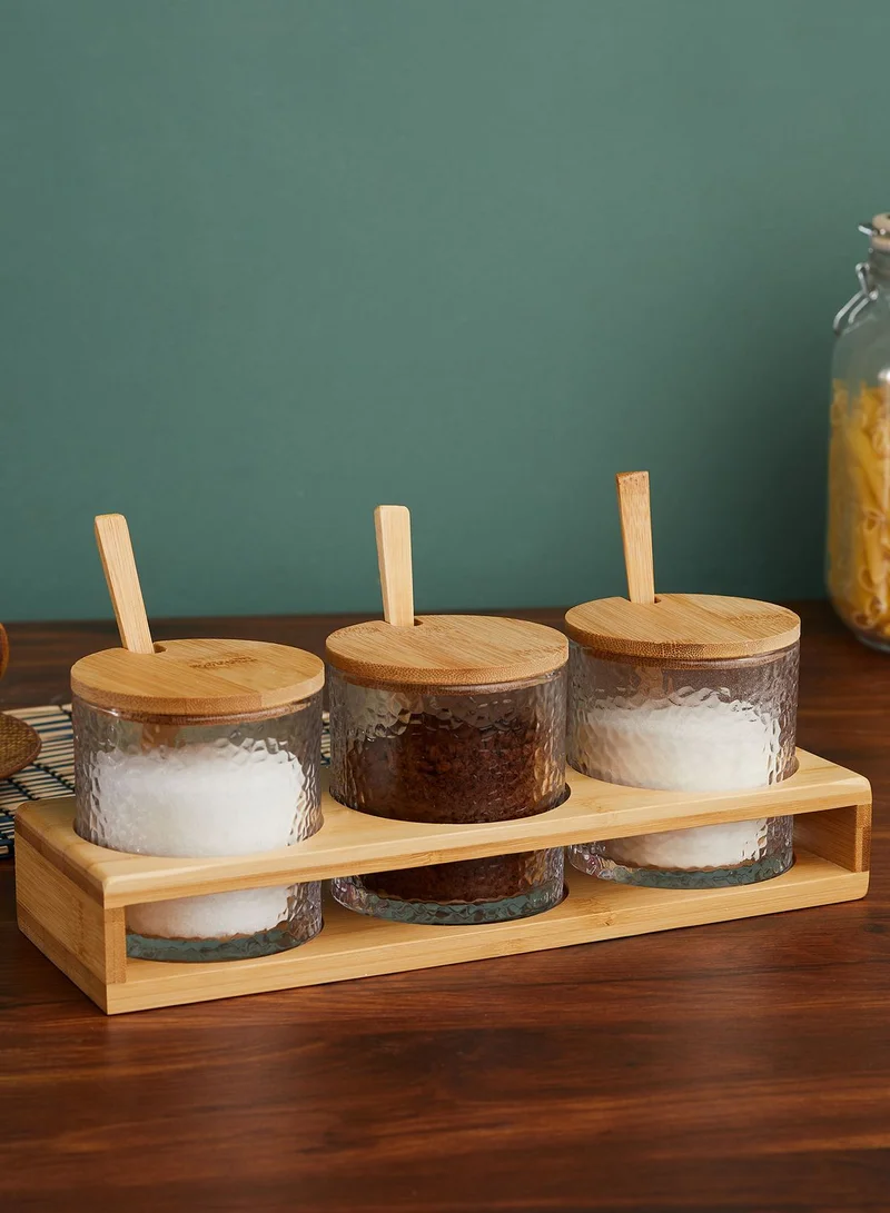 AURORA Set Of 3 Glass Storage Jars