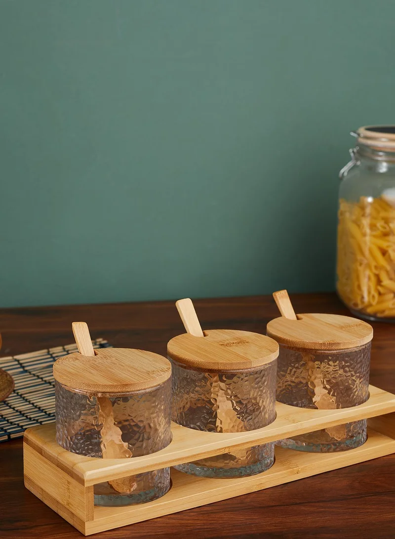 AURORA Set Of 3 Glass Storage Jars