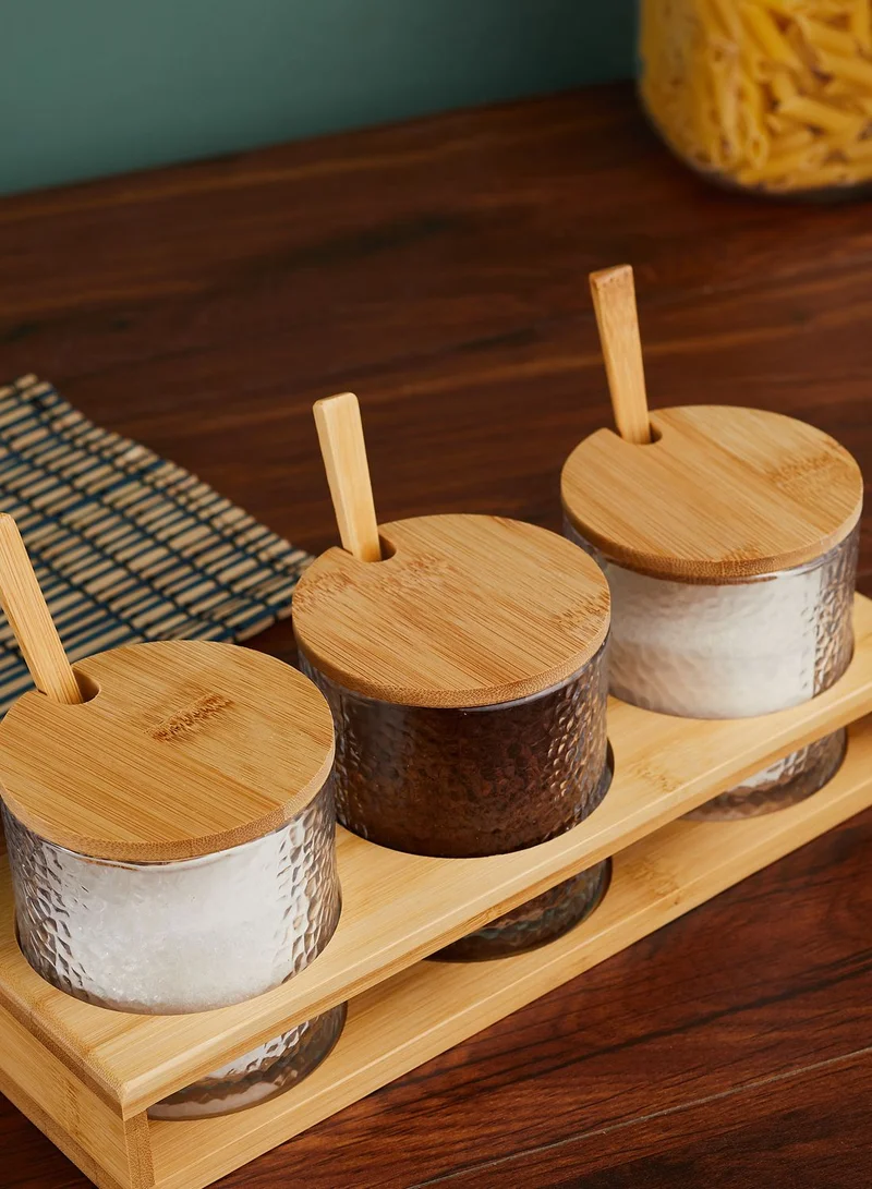 AURORA Set Of 3 Glass Storage Jars