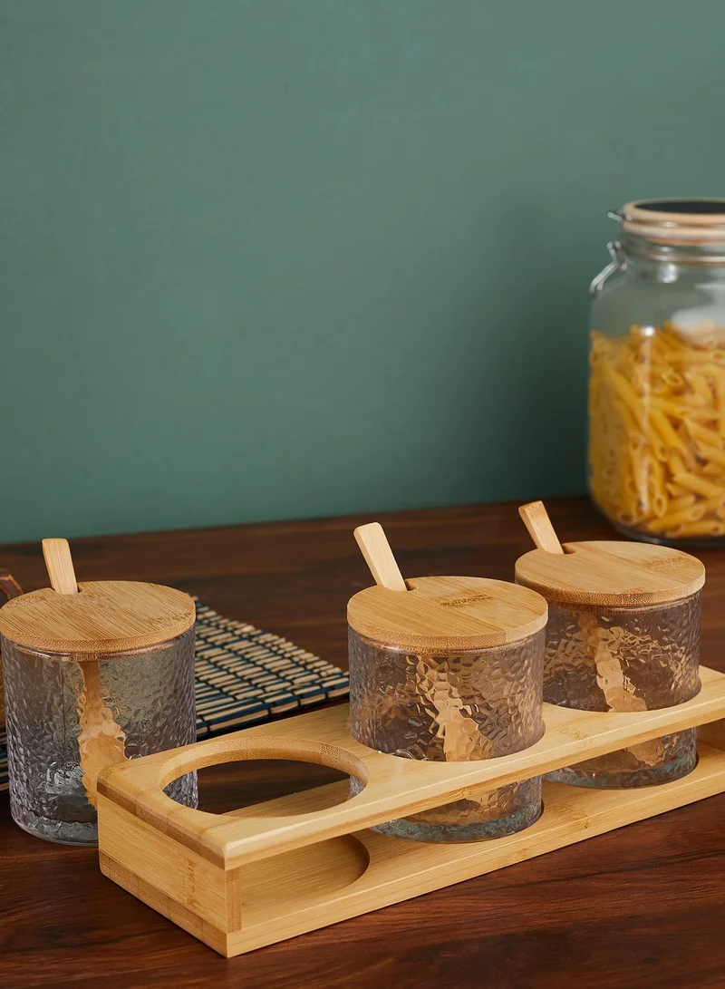 AURORA Set Of 3 Glass Storage Jars