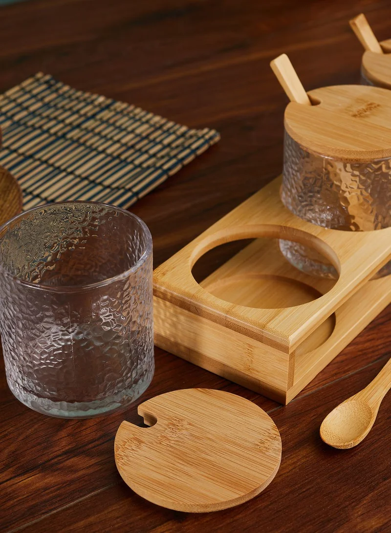 AURORA Set Of 3 Glass Storage Jars