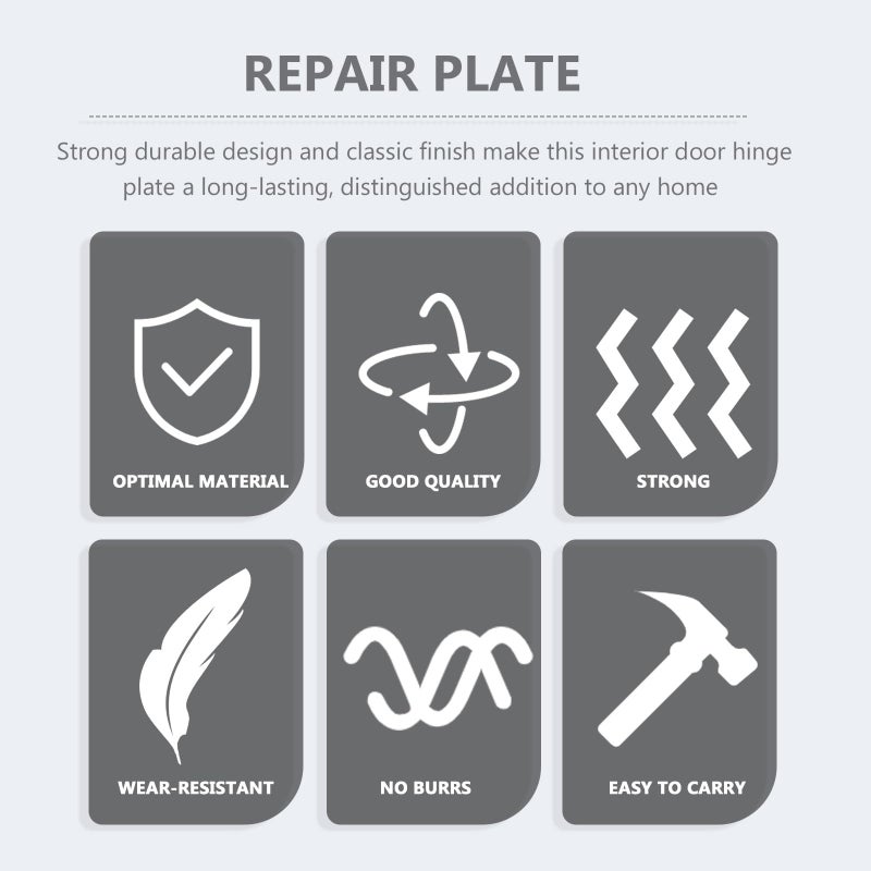 Stainless Steel Hinge Repair Plates 8pcs Set Cabinet Door Mounting Base Fixing Plate - Image 4