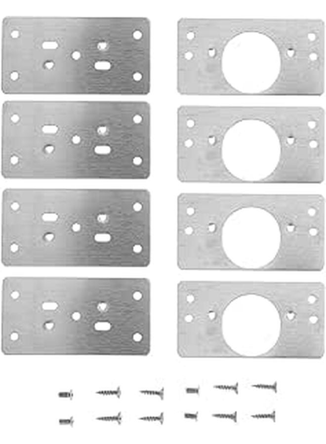Stainless Steel Hinge Repair Plates 8pcs Set Cabinet Door Mounting Base Fixing Plate - Image 1