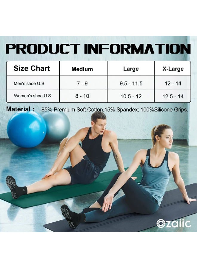 Ozaiic Non Slip Socks Grip for Yoga Home Workout Pure Barre, Pilates, Hospital, Ideal Cushion Socks for Men and Women - Image 5