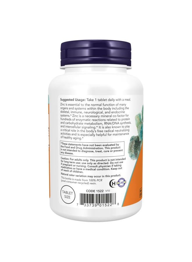 now زنك من نوفودز (من 405 ملغ من زنك غلوكونات)، أبيض، بدون نكهة، قرص، 250 عدد - Image 3