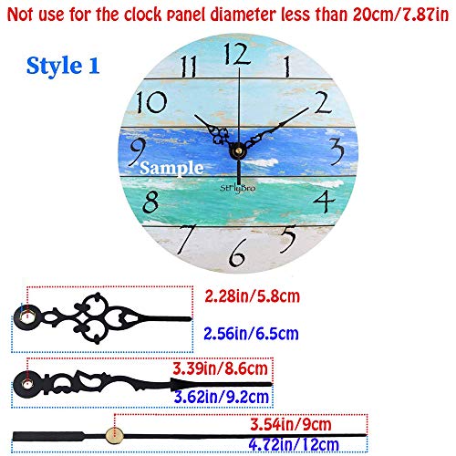 Satisfounder Non-Ticking Hands Quartz DIY Wall Clock Movement Mechanism DIY Repair Parts Replacement with 3 Different Pairs of Hands (1/4 Inch Shaft Length) - Image 3