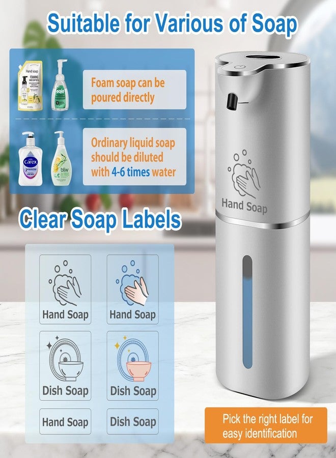 Cheftick Automatic Foaming Soap Dispenser with Digital Display, 6-Level Foam Adjustable, Rechargeable, 12.8oz/ 380ml Wall Mounted Touchless Hands Free Auto Dispenser for Kitchen, Bathroom, Hotel, Restaurant - Image 5