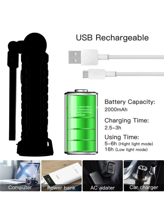 Loquat W51 Work Light Led Outdoor Auto Repair Light Cob Magnetic Attraction Warning 360 ° Adjust Emergency Lighting W52-Power:W52 (large Style) - Image 2