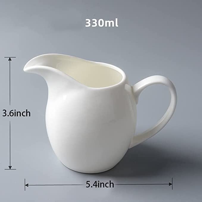 Mozacona White Ceramic Sugar Bowl Set Creamer Coffee Milk Pitcher Serving Set - Image 4