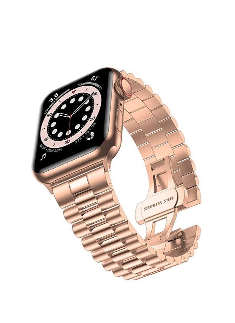 Replacement Band Compatible with Apple Watch 45mm / 44mm / 42mm, Stainless Steel Solid Strap Metal Bracelet for Apple Watch Series 7/6/5/4/3/2/SE - Image 1