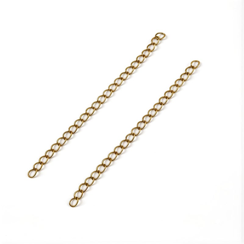 Rust Proof Extender Chain 10cm KC Gold Color Jewelry Adjust Parts 50 Pack - Image 3