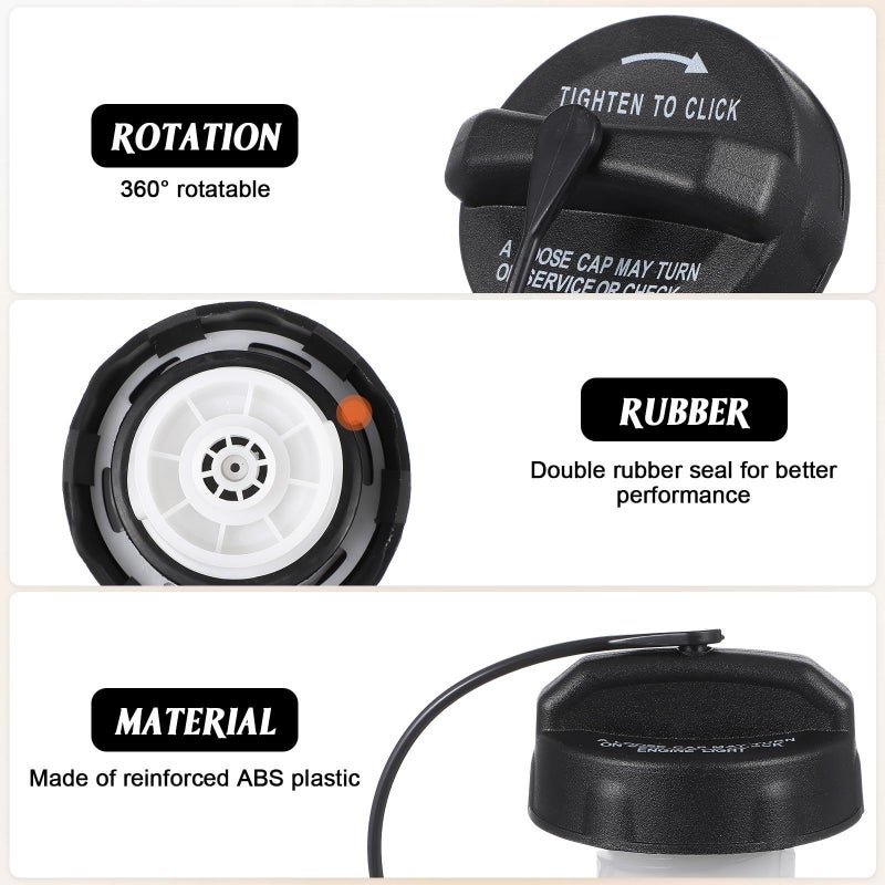 Luxshiny Fuel Tank Cap Compatible With Offroad SUV Car Replacement Black Aluminum Tool Free - Image 4