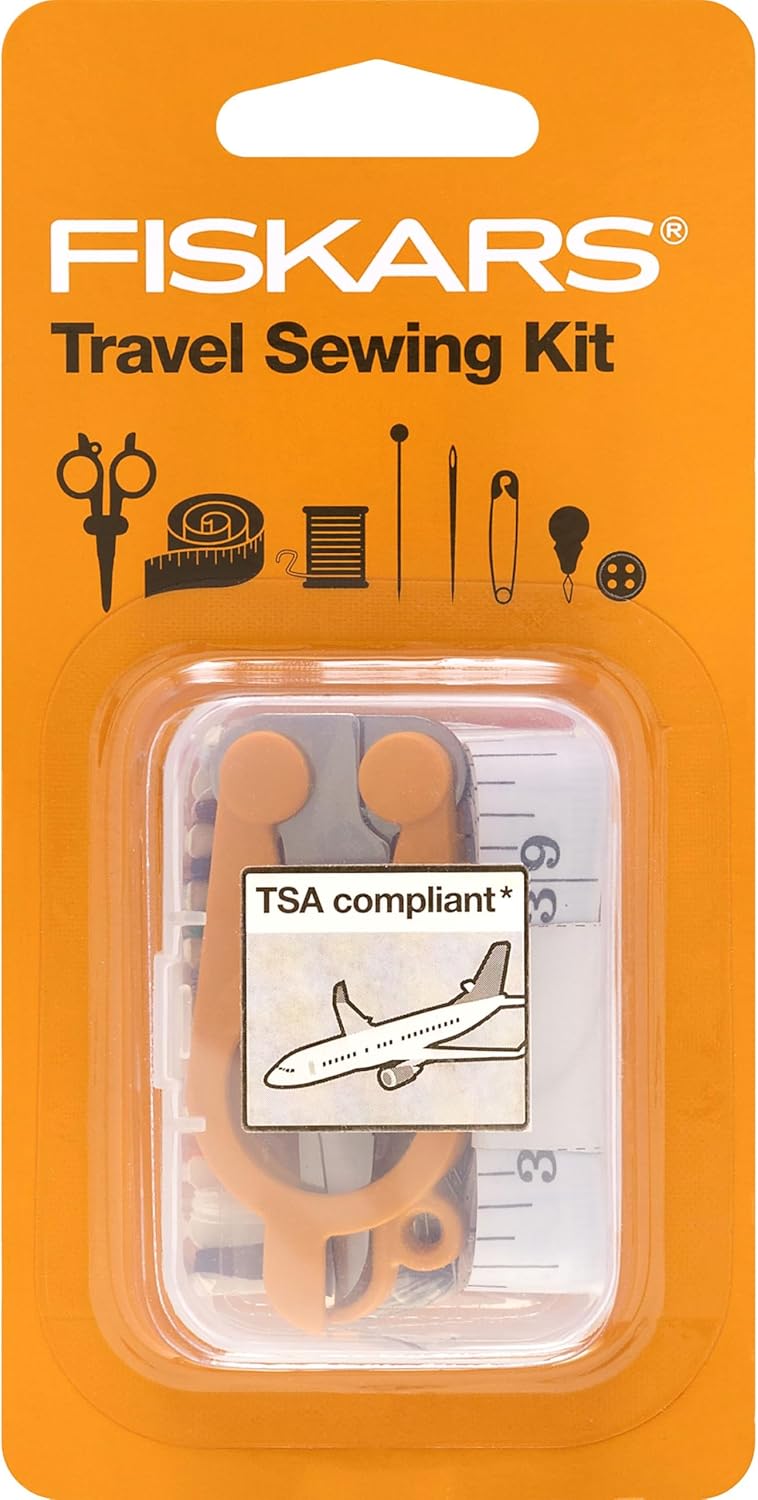 Fiskars Sewing Kit - 27-Piece Travel Sewing Set with Case - Craft Supplies - Orange - Image 1